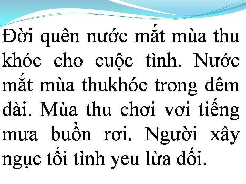 Lời bài hát NƯỚC MẮT MÙA THU