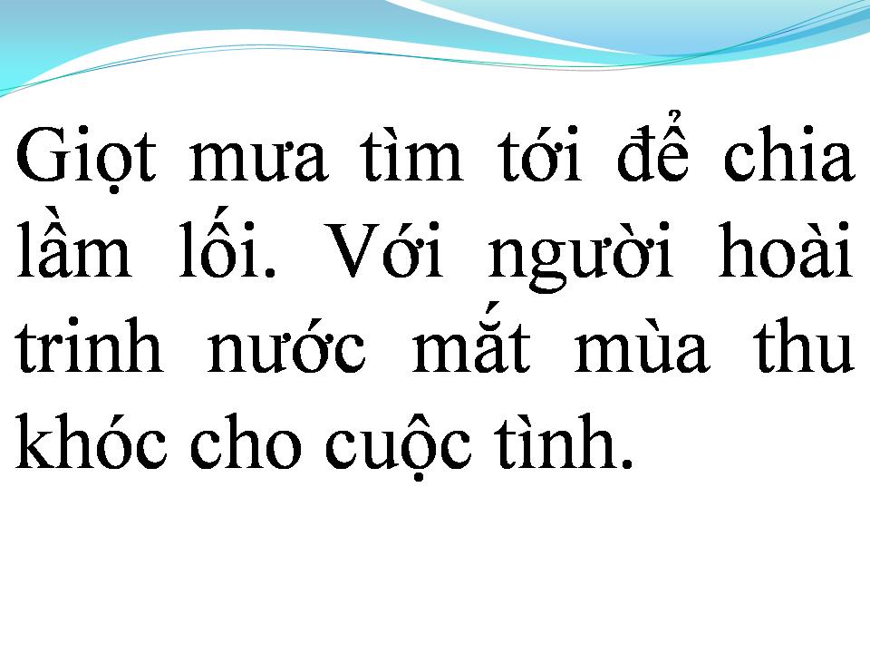 Lời bài hát NƯỚC MẮT MÙA THU