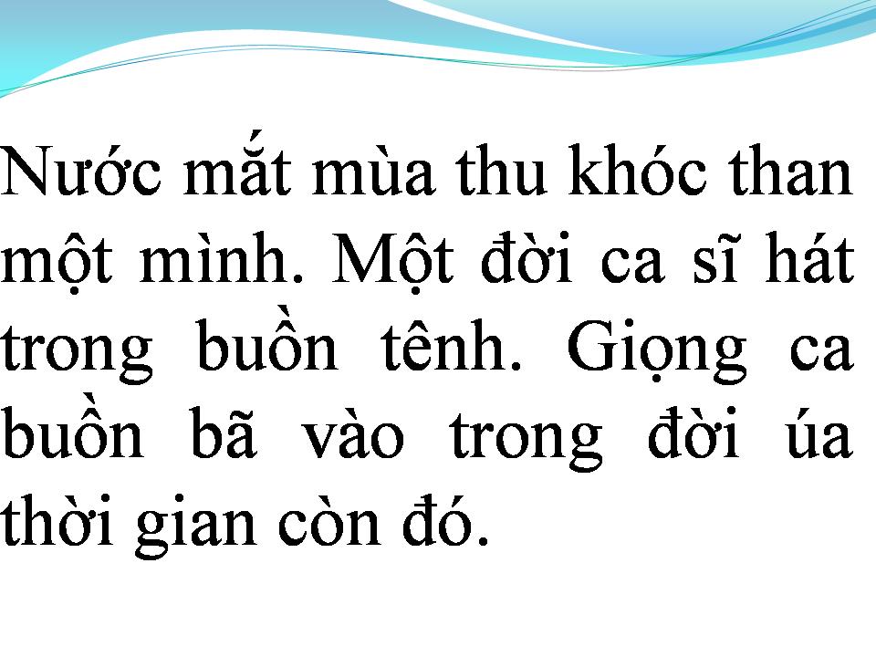 Lời bài hát NƯỚC MẮT MÙA THU