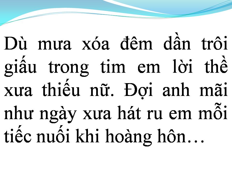 Lời bài hát NƯỚC MẮT NGƯỜI THIẾU NỮ