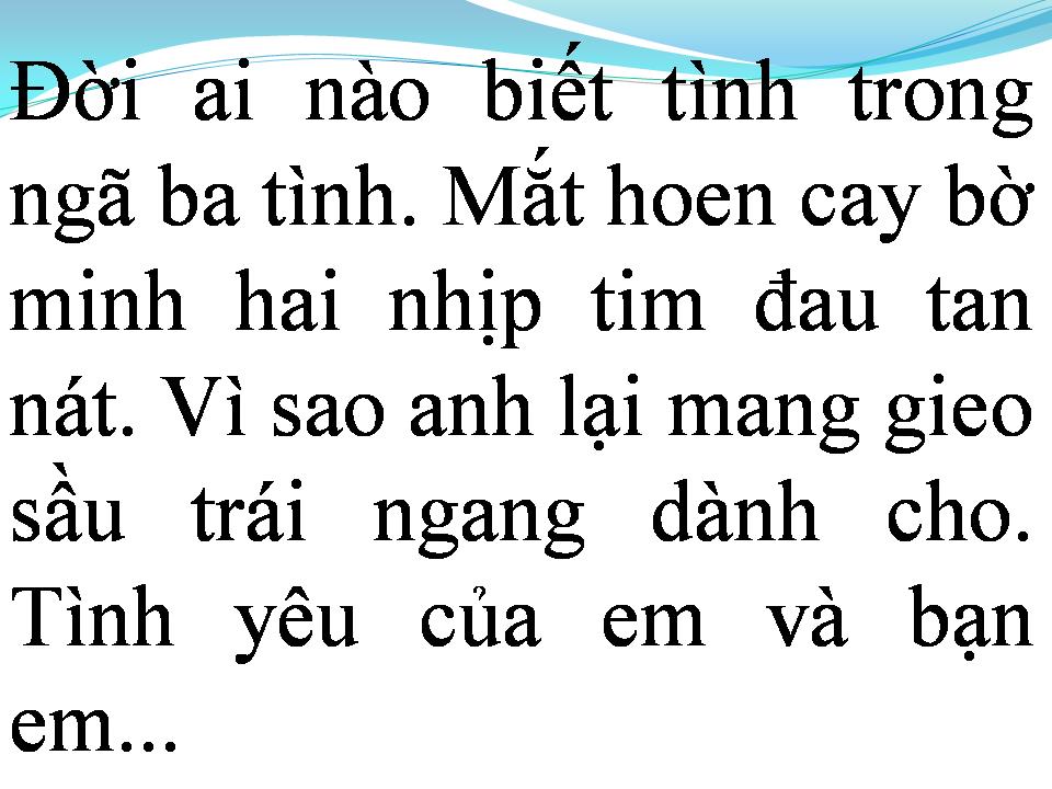Lời bài hát NGÃ BA TÌNH