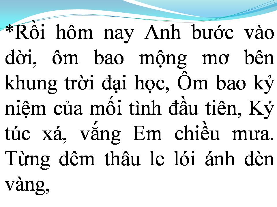 Lời bài hát NGÀY HÔM QUA