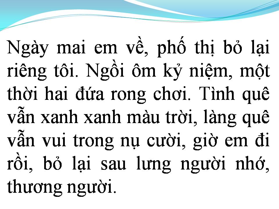 Lời bài hát NGÀY MAI EM VỀ (CÂY CẦU DỪA 2)