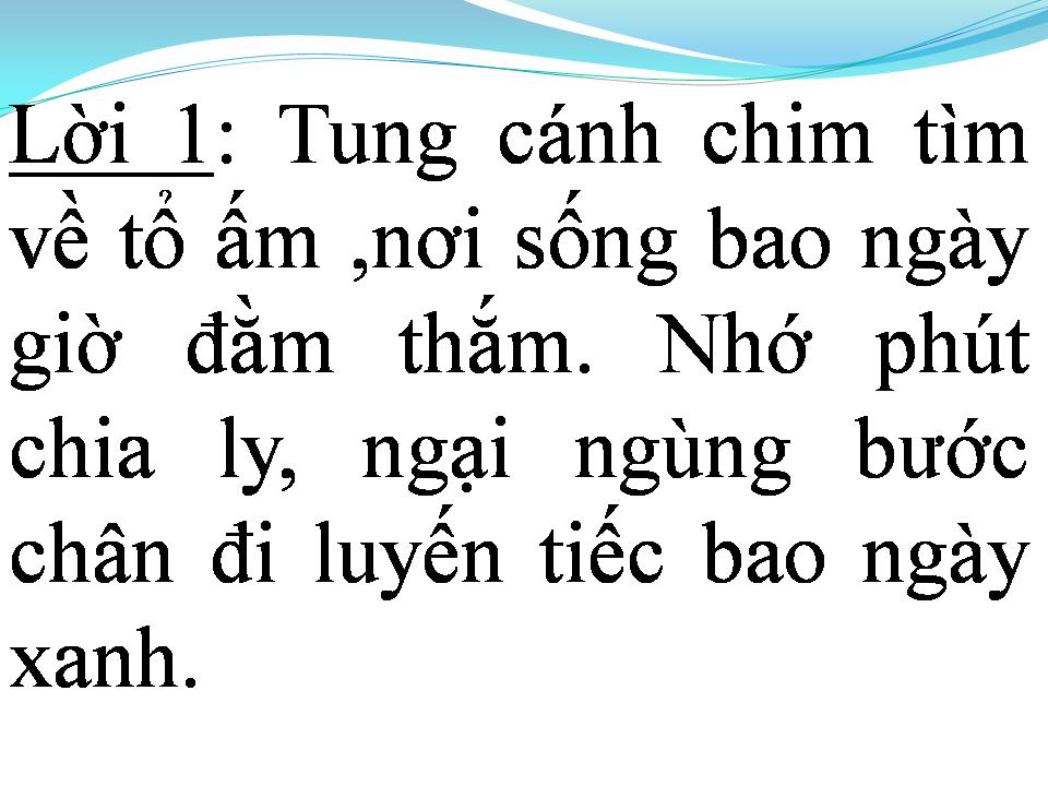 Lời bài hát NGÀY VỀ