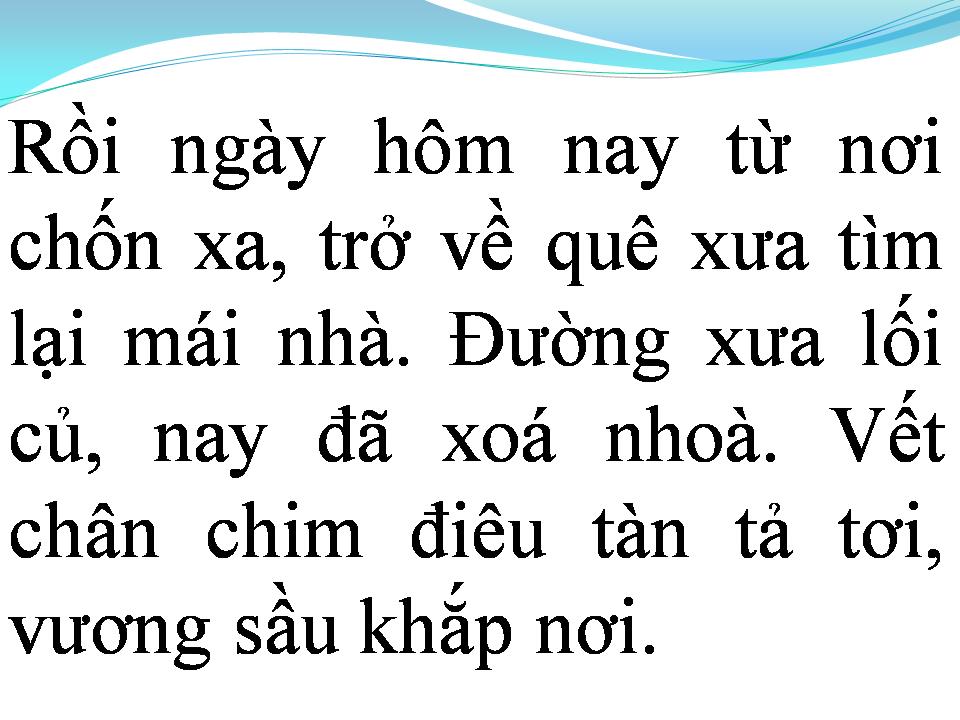 Lời bài hát NGÀY VỀ QUÊ CŨ