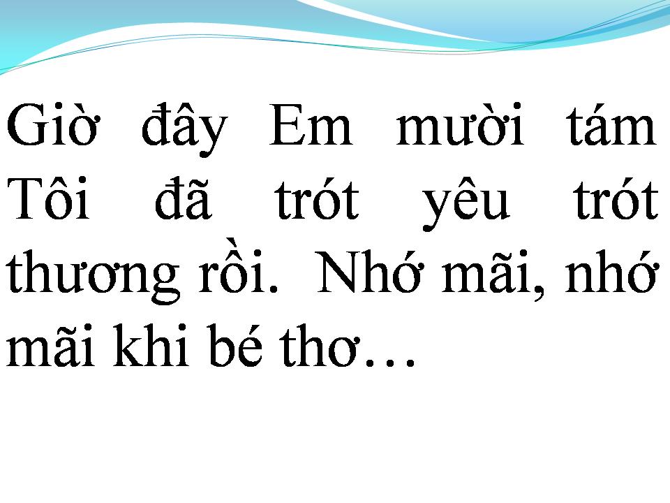 Lời bài hát NGÂY THƠ
