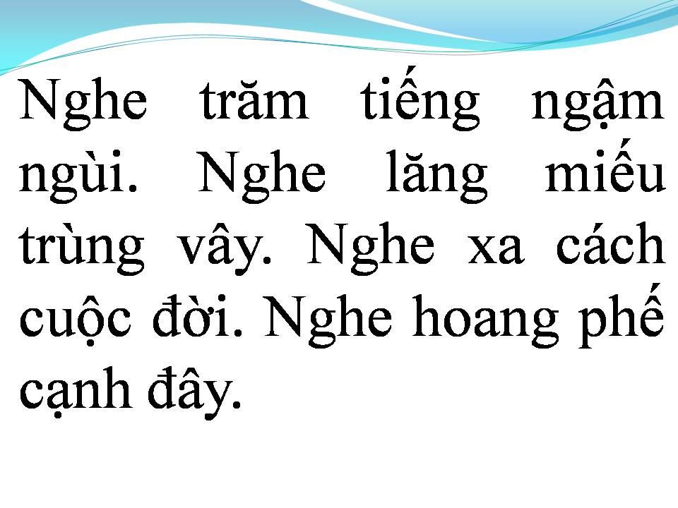 Lời bài hát NGHE TIẾNG MUÔN TRÙNG