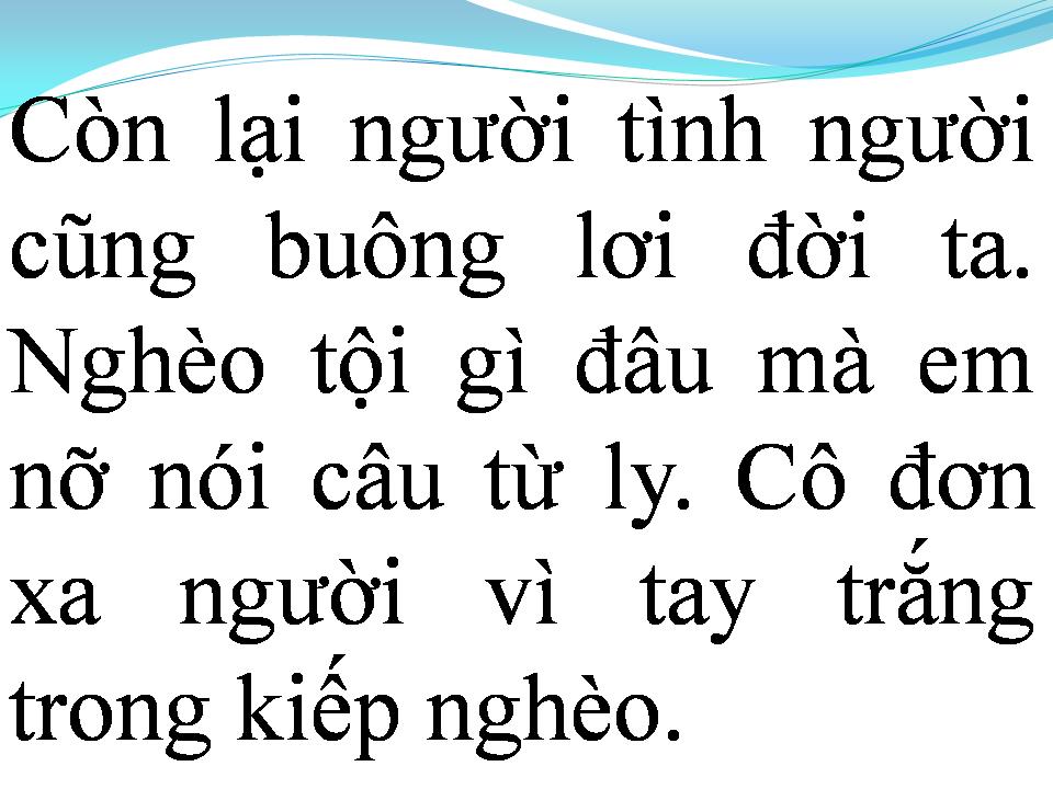 Lời bài hát NGHÈO MÀ CÓ TÌNH