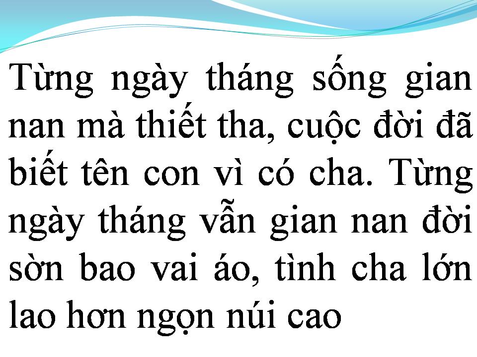 Lời bài hát NGHĨ VỀ CHA