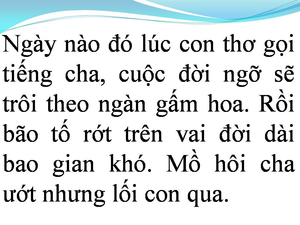 Lời bài hát NGHĨ VỀ CHA