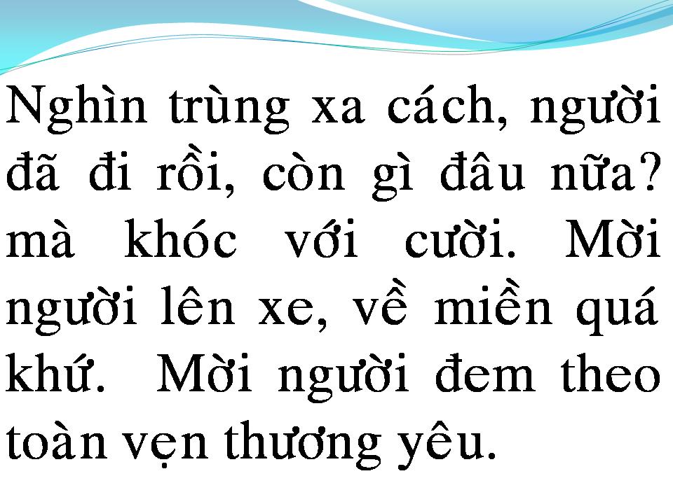 Lời bài hát NGHÌN TRÙNG XA CÁCH