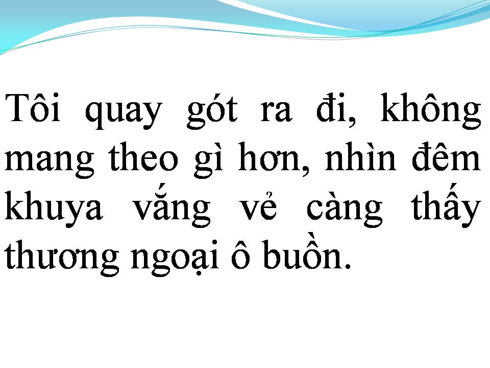 Lời bài hát NGOẠI Ô BUỒN
